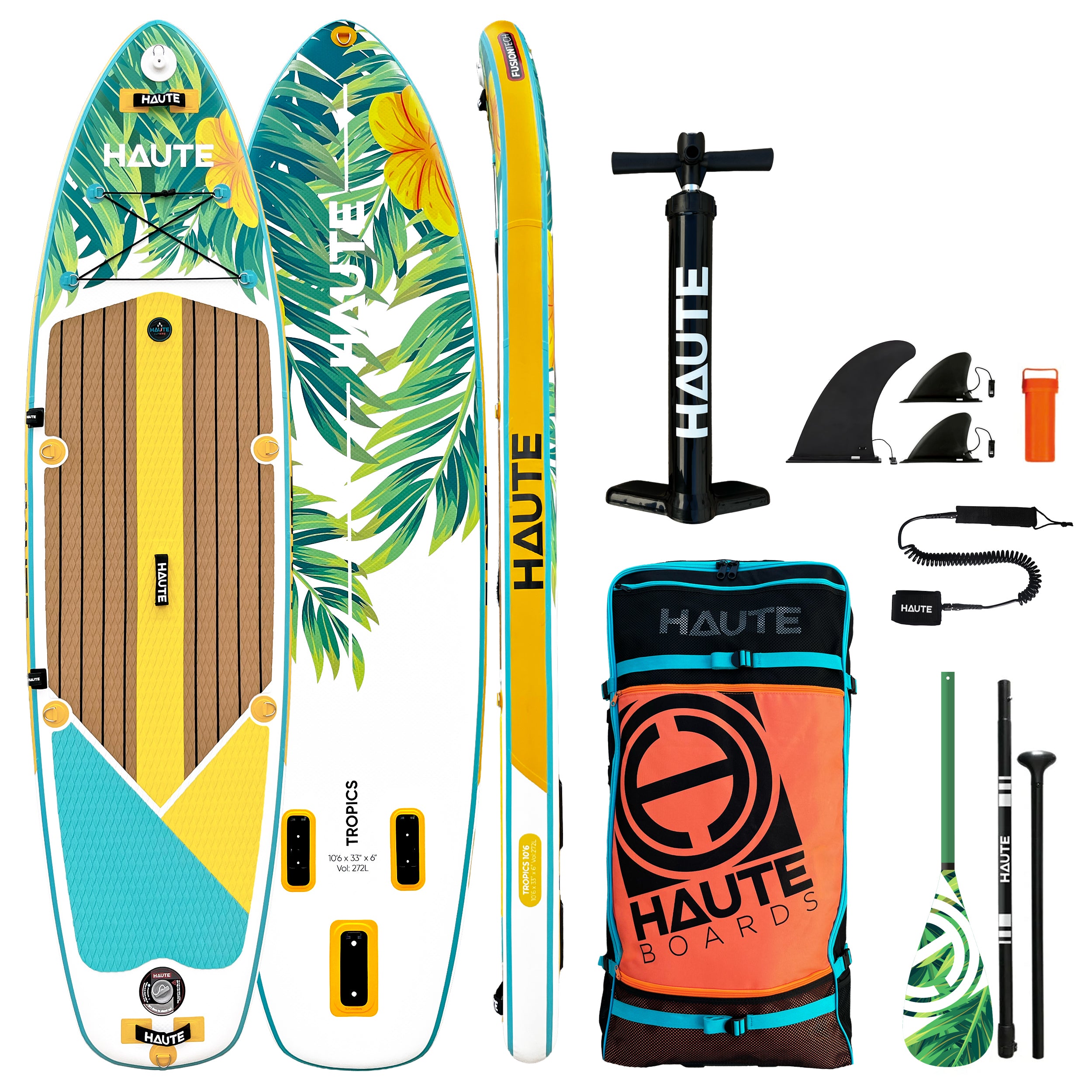 Tropics 10'6 Şişme Sup Paddle Board Full Set - Sarı